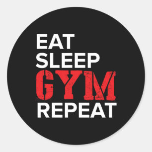 Eat Sleep Gym Repeat Classic Round Sticker