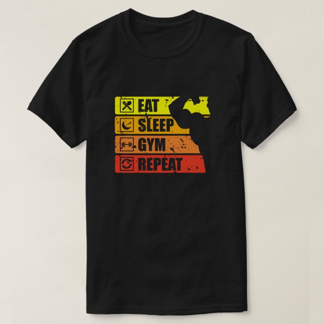 Eat Sleep Gym Repeat Cool Classic T-shirt (Design Front)
