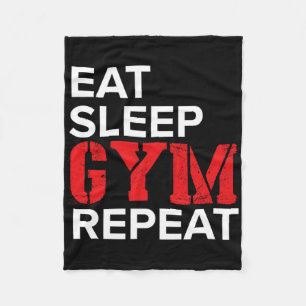 Eat Sleep Gym Repeat Fleece Blanket