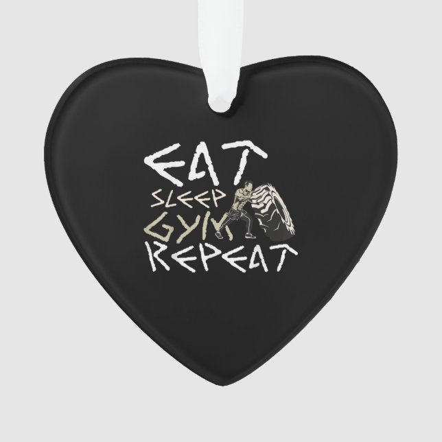 Eat Sleep Gym Repeat Funny Quote Ornament (Front)
