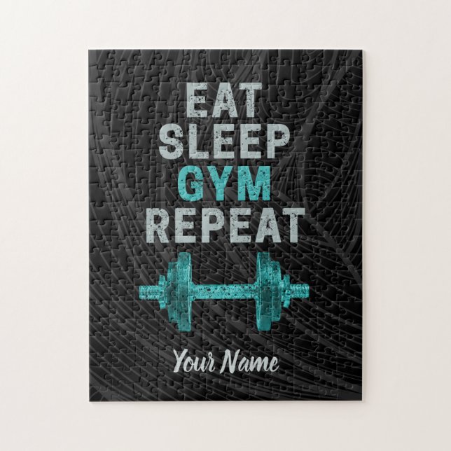 Eat Sleep Gym Repeat Gymnastic Vintage For Workout Jigsaw Puzzle (Vertical)