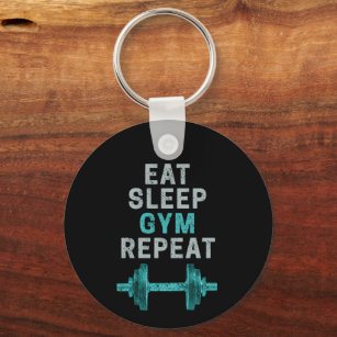 Eat Sleep Gym Repeat Gymnastic Vintage For Workout Key Ring
