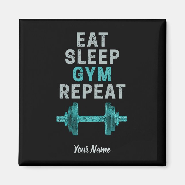 Eat Sleep Gym Repeat Gymnastic Vintage For Workout Magnet (Front)