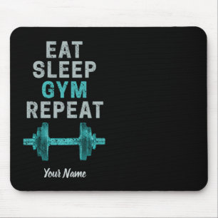 Eat Sleep Gym Repeat Gymnastic Vintage For Workout Mouse Pad