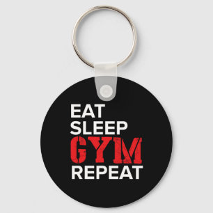 Eat Sleep Gym Repeat Key Ring
