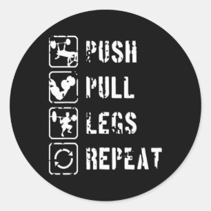 Eat Sleep Gym Repeat Men's Bodybuilding Gym Fitnes Classic Round Sticker