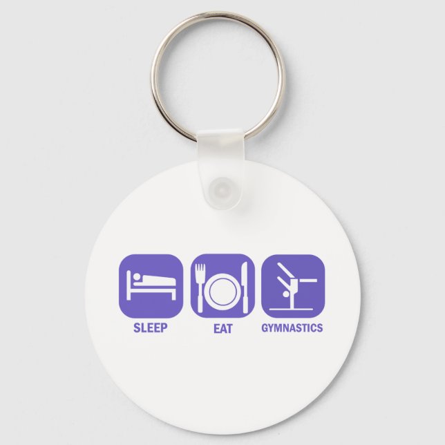 EAT SLEEP GYMNASTICS KEY RING (Front)