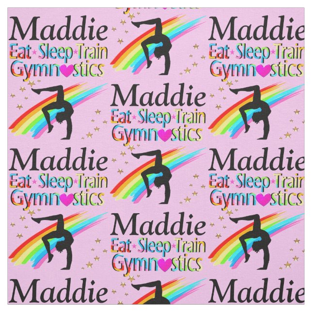 EAT SLEEP GYMNASTICS PERSONALIZED FABRIC (Swatch)