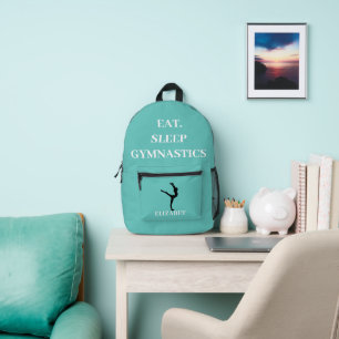 Eat Sleep Gymnastics Printed Backpack