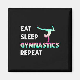 Eat Sleep Gymnastics Repeat Girl Women Funny  Magnet