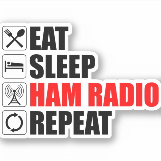 Eat. Sleep. Ham Radio. Repeat (Front)