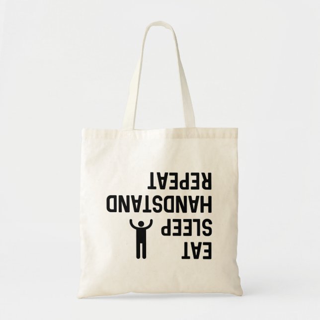 Eat Sleep Handstand Repeat Tote Bag (Front)