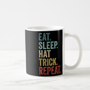 Eat Sleep Hat Trick Repeat Soccer Ice Hockey Coffee Mug
