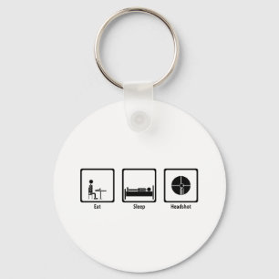 Eat, Sleep, Headshot - FPS Gamer Key Ring
