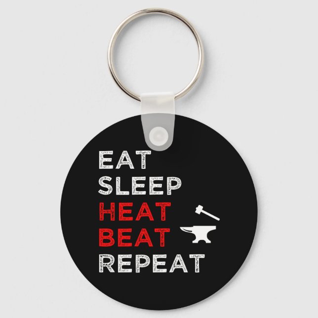 Eat Sleep Heat Beat Repeat Key Ring (Front)