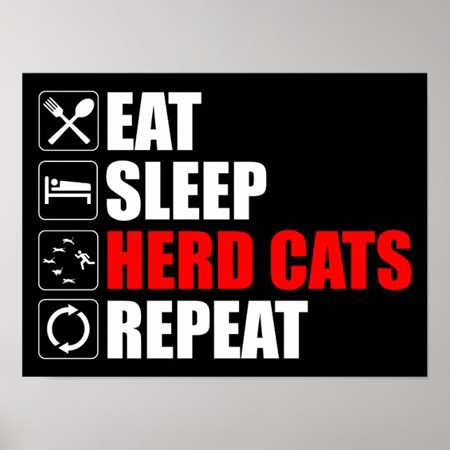 Eat. Sleep. Herd Cats. Repeat Poster (Front)
