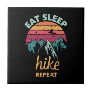 Eat, Sleep, Hike, Repeat Ceramic Tile