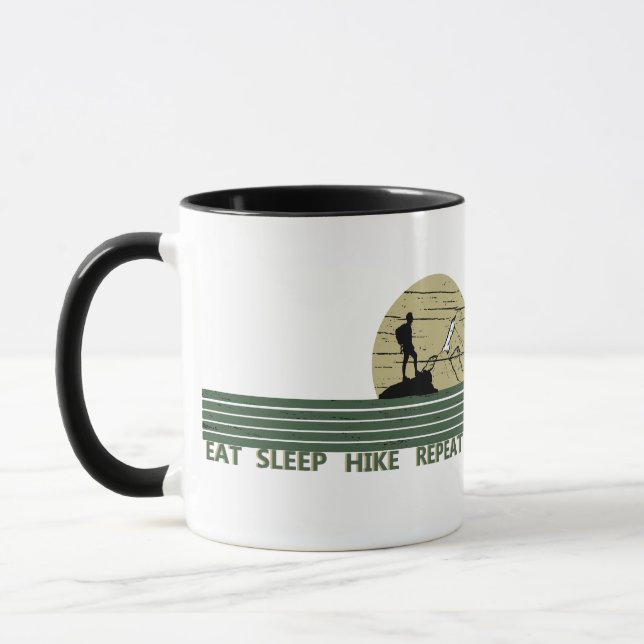 eat sleep hike repeat hiking mug (Left)