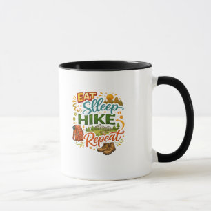Eat Sleep Hike Repeat – Outdoor Hiking Tee Mug