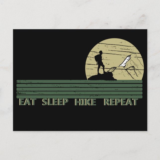 eat sleep hike repeat postcard (Front)