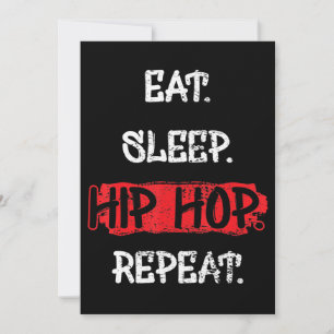 Eat Sleep Hip Hop Repeat Old School Rap 90s Gift Holiday Card