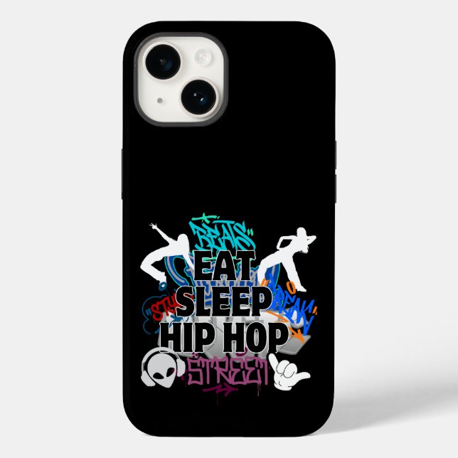 Eat Sleep Hiphop.w Black BG Case-Mate iPhone Case (Back)