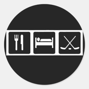 Eat, Sleep, Hockey Classic Round Sticker