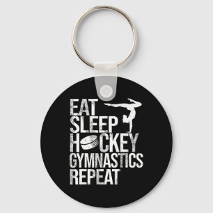 Eat Sleep Hockey Gymnastics Repeat Sport Player Gy Key Ring
