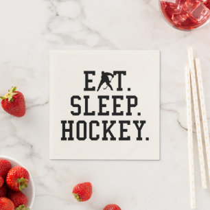 Eat Sleep Hockey - Hockey Lovers       Hoodie Napkin