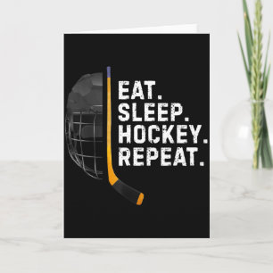 Eat Sleep Hockey Repea Funny Cool Hockey Player  Card