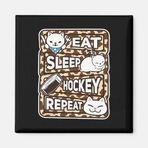 Eat Sleep Hockey Repeat Boys Girls Kids Hockey Lov Magnet
