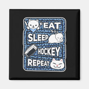 Eat Sleep Hockey Repeat Boys Girls Kids Hockey Lov Magnet