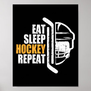 Eat Sleep Hockey Repeat Christmas For Teen Adult H Poster