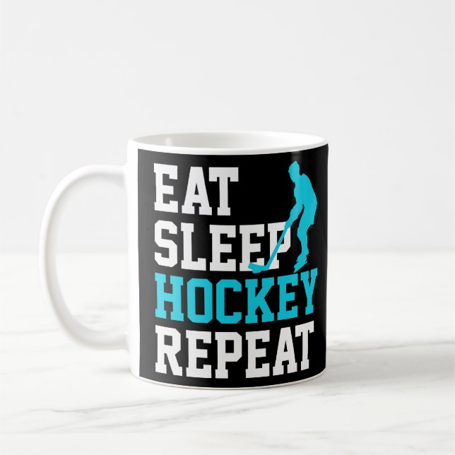 Eat Sleep Hockey Repeat Coffee Mug (Left)