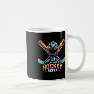 Eat Sleep Hockey Repeat Colorful Tie Dye Color Spo Coffee Mug
