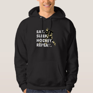 Eat Sleep Hockey Repeat Cool Usa Ice Sports Player Hoodie