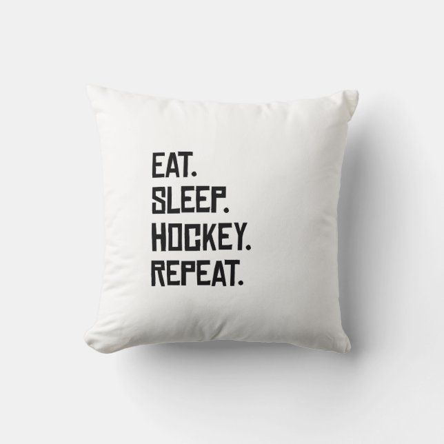 Eat Sleep Hockey Repeat Cushion (Front)
