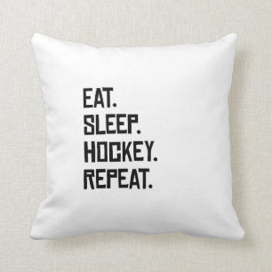 Eat Sleep Hockey Repeat Cushion