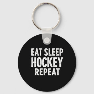 Eat Sleep Hockey Repeat Festive Winter Sports Fun Key Ring