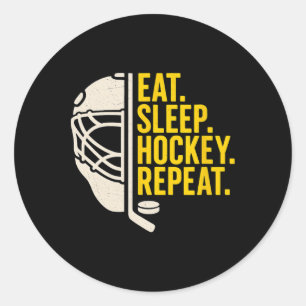 Eat Sleep Hockey Repeat For Hockey Players Fans Sp Classic Round Sticker