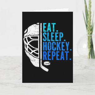 Eat Sleep Hockey Repeat Funny Boys Hockey Player  Card