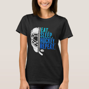 Eat Sleep Hockey Repeat Funny Boys Hockey Player T-Shirt