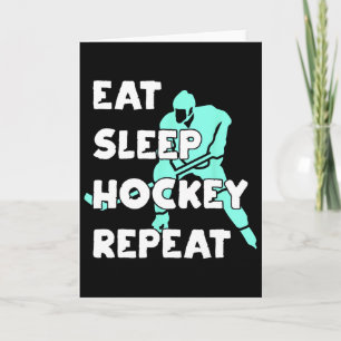 Eat Sleep Hockey Repeat Funny Ice Hockey Player Gi Card