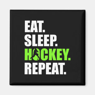 Eat Sleep Hockey Repeat Funny Ice Hockey Players L Magnet