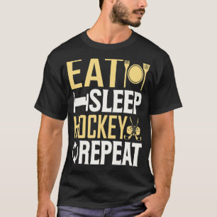 Eat Sleep Hockey Repeat Funny Vintage Ice Hockey P T-Shirt