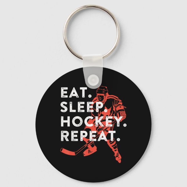 Eat Sleep Hockey Repeat  Gift  Key Ring (Front)