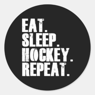 Eat Sleep Hockey Repeat Gift Shirt Men  Classic Round Sticker