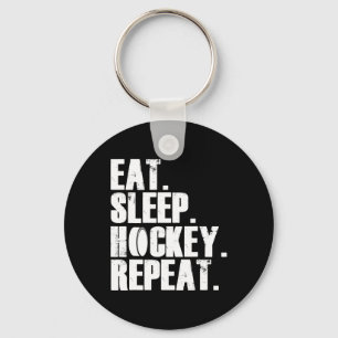 Eat Sleep Hockey Repeat Gift Shirt Men  Key Ring