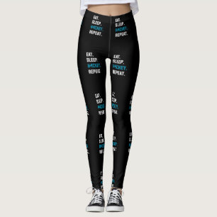Eat Sleep Hockey Repeat Goalkeeper Goalie Player Leggings