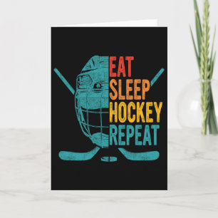 Eat Sleep Hockey Repeat Hockey Fun Ice Hockey Card